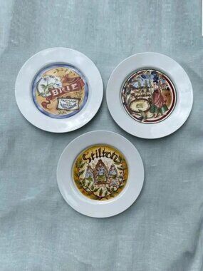 Set of 3 Restoration Hardware cheese 7.5" appetizer plates